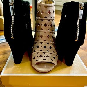 Barely worn Michael Kors Suede Wedge Booties. Two for One!